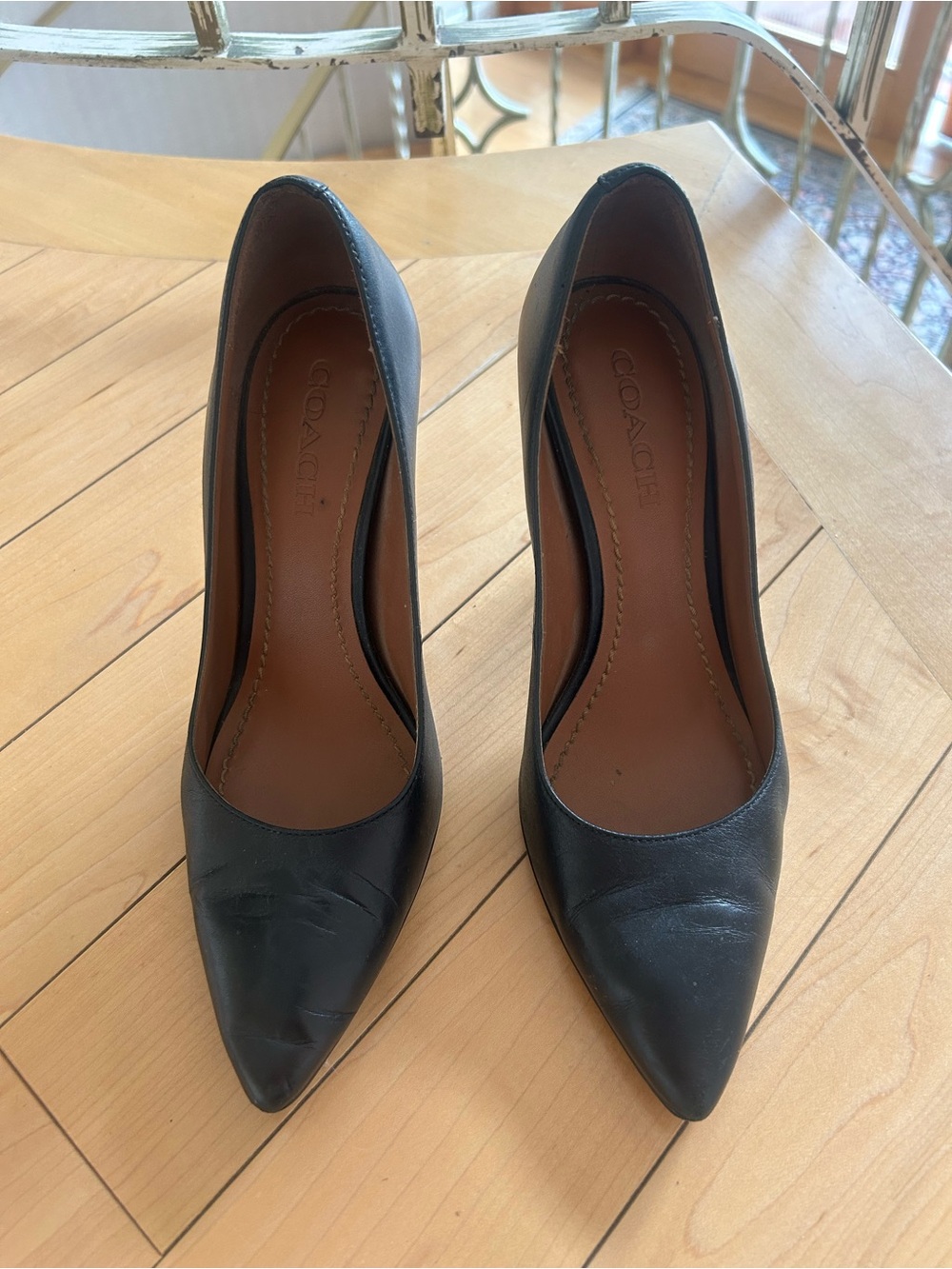 Coach Black 7 Leather Pointed-Toe Pumps